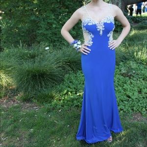 Dave & Jonny blue prom dress